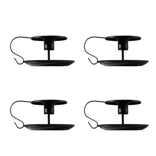 Schwarzer, handlicher Kerzenhalter aus Eisen (2er-Pack)