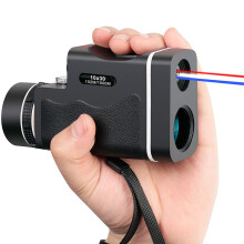 Laser afstandsmeter voor jagen en golfen met HD-optiek, infraroodsensor, vlagvergrendeling, hellingshoekmeting, wandlamp op zonne-energie,