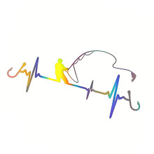 Waterproof Decorative Stickers Fishing Heartbeat Decals-1laser