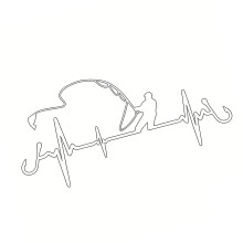 Waterproof Fishing Heartbeat Vinyls Decals for Motorcycle-White