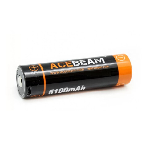 Acebeam 21700 (5100mAh) 3.7V USB Protected Battery