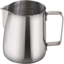 Jarra de vaporização de café expresso durável, em aço inoxidável, com escala de medição para dosagem precisa, ideal para latte art.