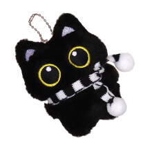 Charmant porte-clés chaton noir, ornement en peluche pour-Style3