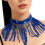 Bijoux de danse du ventre, accessoires de danse,-OS bleu royal 1
