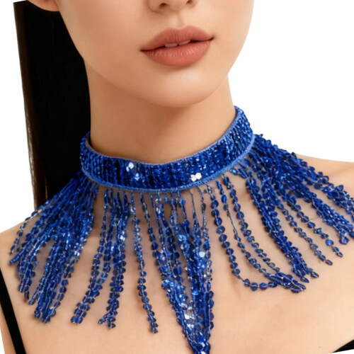 Bijoux de danse du ventre, accessoires de danse,-OS bleu royal