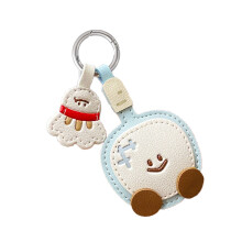 Stylish PU Leather Keychain Featuring Badminton and-badminton