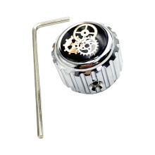 1Pc Metal Gear Knobs with Hole Electric Bass Guitar-Silver