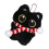 Porte-clés poupée chaton noir en peluche, écharpe,-Style4 1