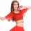 Lightweight Performances Blouse Fluttering Sleeve Design-Red OS 1