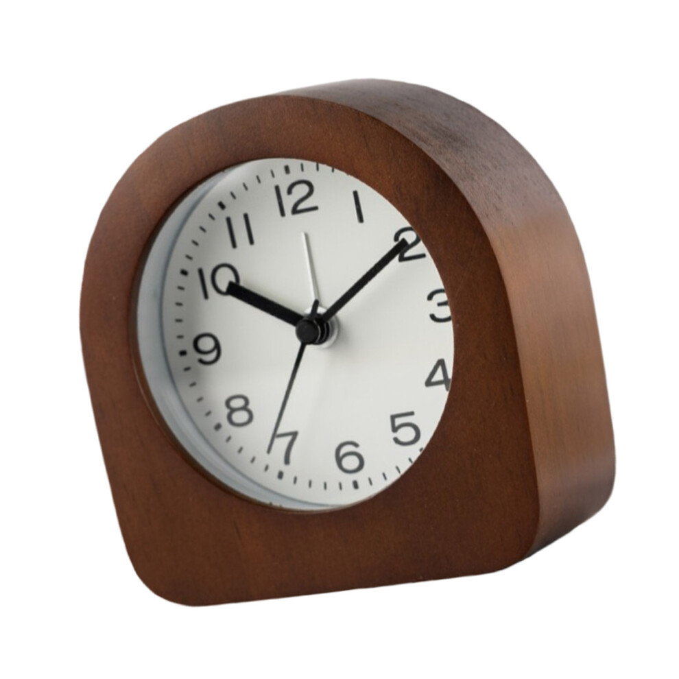 Quiet Operations Kids Alarm Clock Wooden Bedsides-walnutcolor