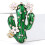 Broche à motifs de cactus à fleurs vibrantes, avec strass en 5