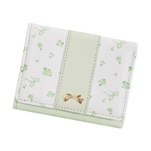 Women Small Compact Wallets Pu Leather Clutch Purses Card-Green