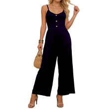 Dames jumpsuits Casual mouwloze rompertjes met-Donkerblauw L