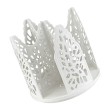Rotating Cup Dispenser Storage Rack Large Capacity-White