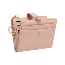 Women's Wallets Rfids Blocking Leather Bifold Wallet Short-Pink