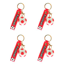 Ensemble de 4 porte-clés de football, cadeau de-Rouge