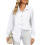 Women's long-sleeved collared blouse with textured-White XL 1