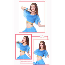 Professional Dancewear Top Whirling Fringe Sleeves-Red OS