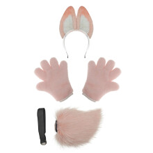 Bunnies Ears Hairband Faux Furs Animal Tail Bunnies Ears-set