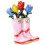 Modische handgefertigte Tulpen-Schuh-Brosche,-Rosa 1