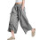 Elegant Gingham Design Wide Leg Capris Pants Elastic-Black L 1