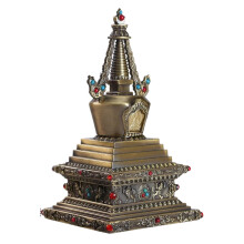 Tibetan Buddhist Stupa Statue,Alloy Temple Decoration-bronze