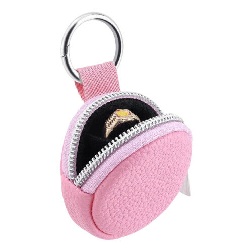Multifunctional Small Jewelry Pouch Compartments Prevents-Pink