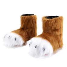 Fashion Faux Furs Beast Feet Coverings For Costume Design-Brown