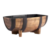 Stylish Imitation Wood Texture Flower Pot Container Crafted From
