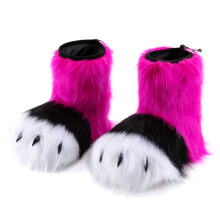 Realistic Furry Animal Feet Costume Accessories-Rose red