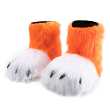 Lifelike Fantasy Animal Footwear For Halloween Costumes-Orange