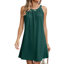 Women's swimsuit cover-up openwork crochet cover-up-Green S