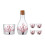 Elegant Japanese Glass Sake Set With Flower Pattern Sake Bottle 1