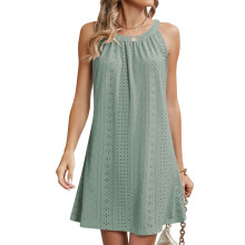 Women's swimsuit cover-up openwork crochet-light green S