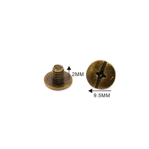 50Pcs Multiprupose Iron Screws Rivets-red patina 9.5MM 5MM 4MM 1