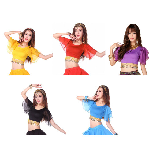 Multi Color Chiffon Performances Blouse Swirling-Yellow OS 2