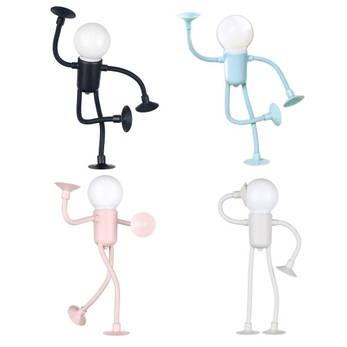 Decorative Bulb Man Night Light Creative Shape Plastic-black 2