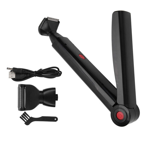 2 In 1 Electric Groomer With Extendable Handle For Back-Black