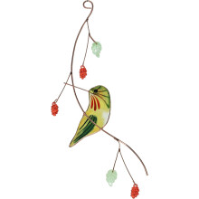 Eleganter, farbiger Glas-Sonnenfänger mit Vogelmotiv, handgefertigt – ein einzigartiges Geschenk, eine stilvolle Dekoration für Ihr Zuhause und