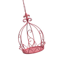 Outdoor Decoration Crown Hanging Planter Basket-Pink.