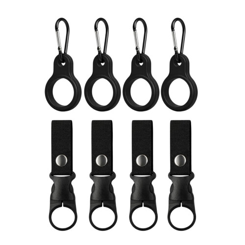 8Pcs Practical Silicone Water Bottle Clip With Nylon Strap For