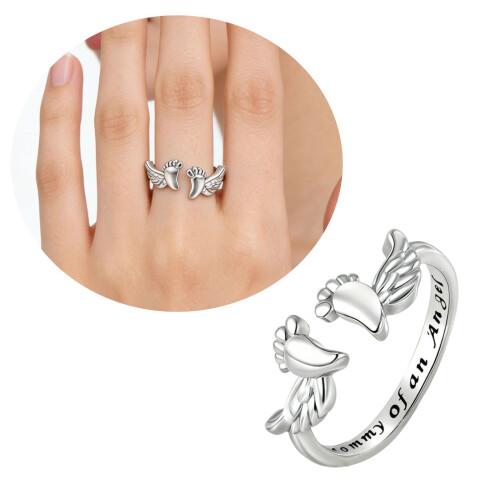 Heartwarming Angel Rings Adjustable Band Thoughtful Present For 1