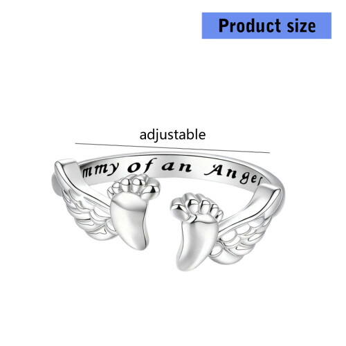 Heartwarming Angel Rings Adjustable Band Thoughtful Present For 2