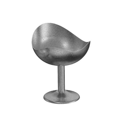 Antique Stainless Steel Mousse Cup With Distressed-Silver High