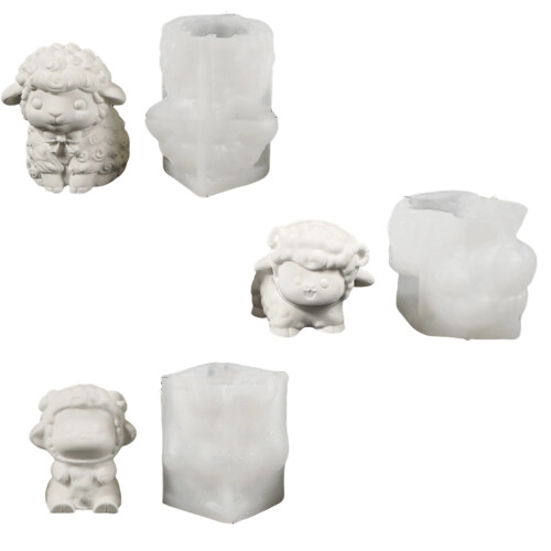 Multipurpose Silicone Sheep Mould For Candle-little sheep003 1