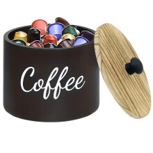 Unique Wood Coffee Paper Holder Keep Countertops Neat-Black 2