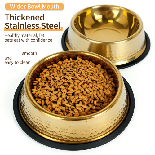 Rustless Steel Pet Bowl With Antislip Bottom Practical-26 1
