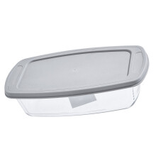 Glatte Kastenform aus Glas mit bequemem Deckel, 27 x 14 x 7 cm,