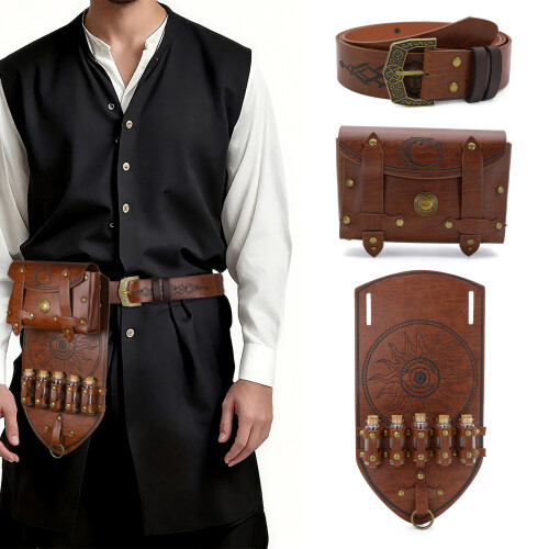 Role Playing Accessory Set PU Belt And Practical-Black 2