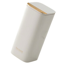 Push Up Brush Holder With Large Capacity And Lid 4 Slots-White